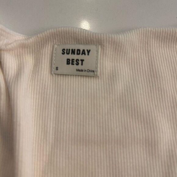 Aritzia Sunday Best Lula Cream Long Sleeve Top - Picture 3 of 4